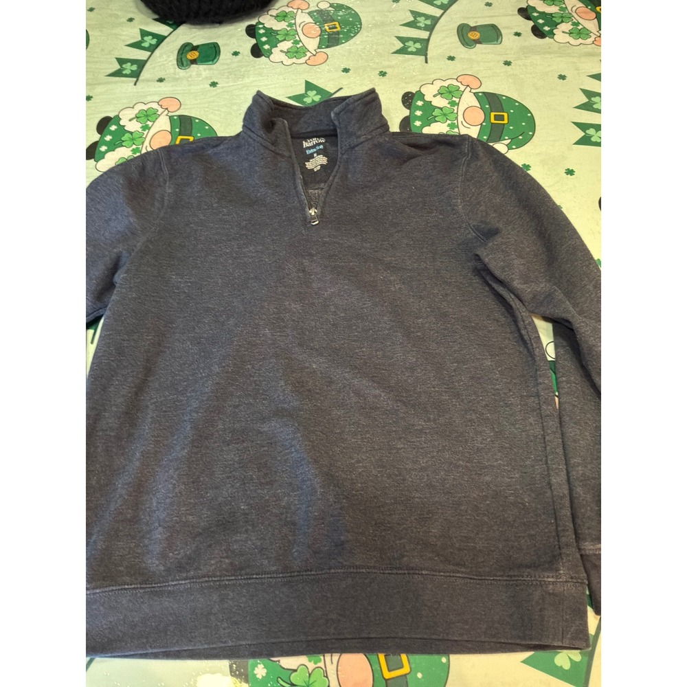 Croft & Barrow Mens Extra Soft Quarter Zip Pullover Charcoal Gray Heather Size M